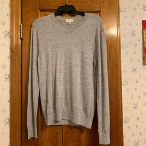 Men’s Grey Wool Club Monaco V Neck Sweater Sz S